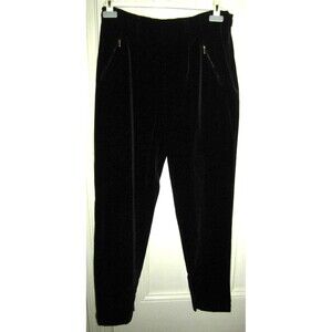 Vtg Ralph Lauren black cotton velvet tapered leg pants, ladies' size 12